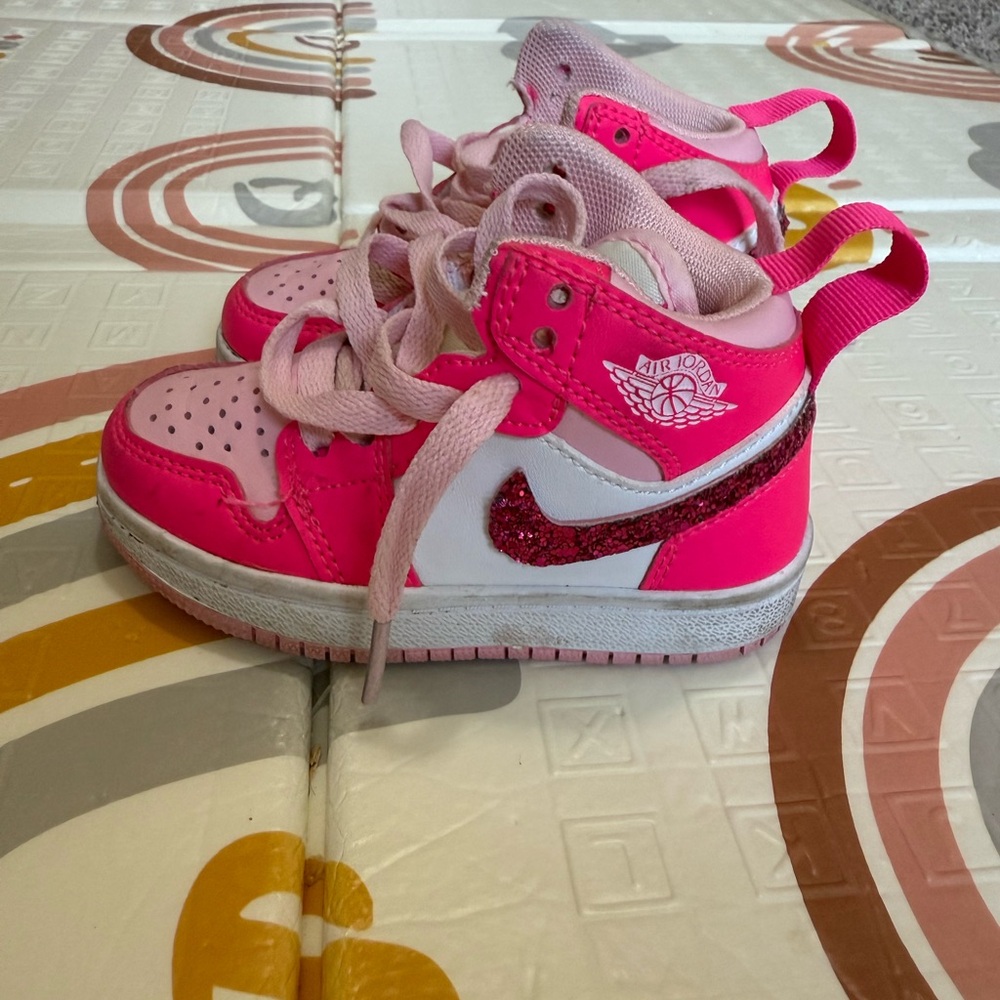 Nike Kids Hot Pink and White Sneakers
